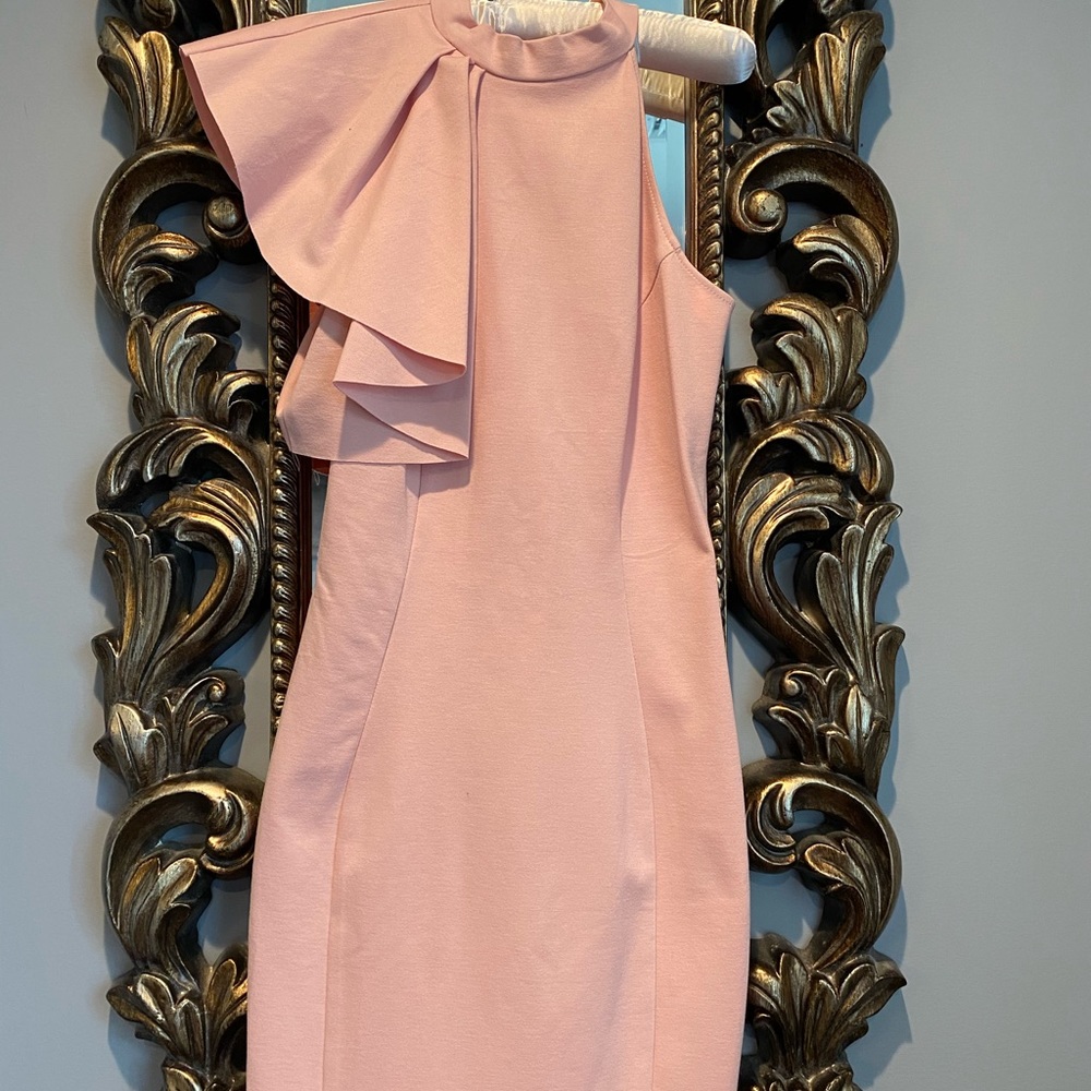love ady.one.shoulder.ruffle.pink.dress